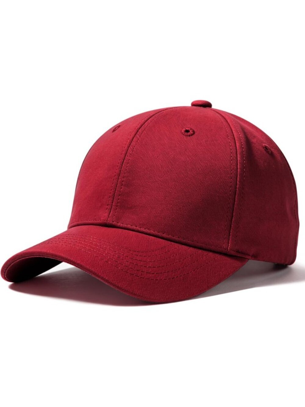 Unisex Wine Red Adjustable Low Profile Base Ball Cap Vintage Hat for Daily Use